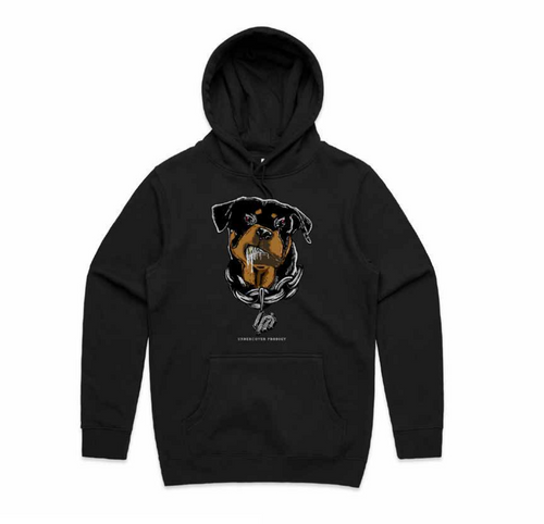 Black-Angry-Rottweiler-Hoodie-with-UP-chain