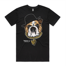 black-shirt-with-mobster-dog-and-UP-gold-necklace