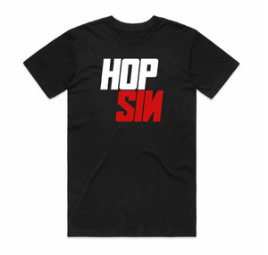 An-image-of-the-Hopsin-"Duo-Hued"-logo-t-shirt-in-black. 